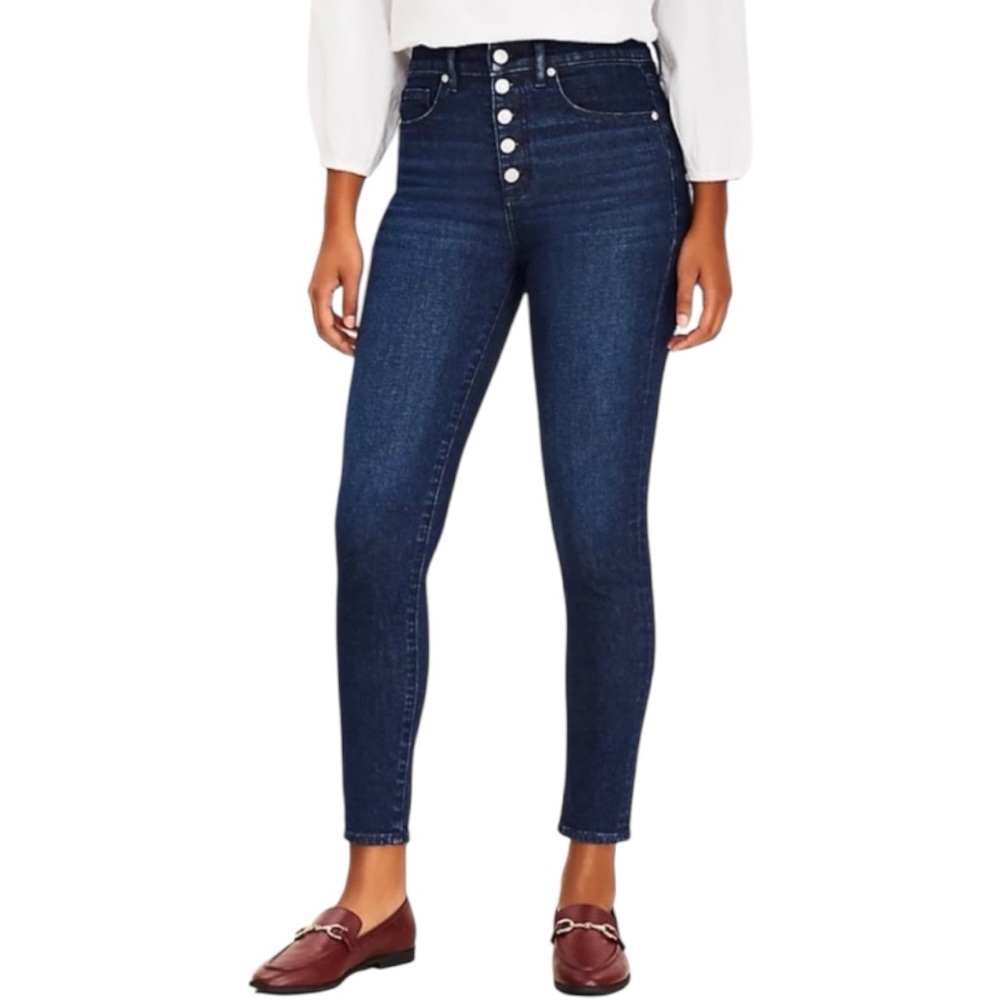 LOFT Size 28/6 Dark Indigo 5 Button Skinny Jeans